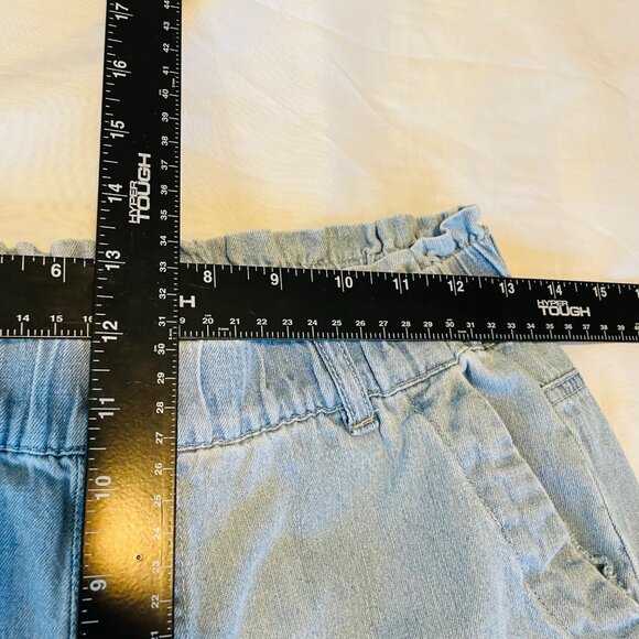 Tgla Womens Elastic Waist Pull Ons Light Blue Denim Cargo Joggers Small S - Picture 7 of 9